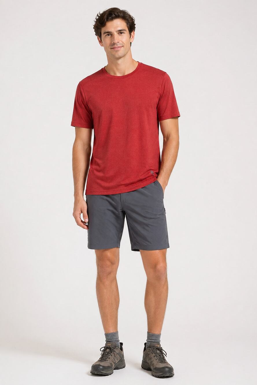 Royal Robbins Mens Short Sleeve Amp Lite Tee Shirt Size Medium Red Heather New